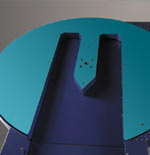 A view of the Pallet Wrapper showing the horseshoe