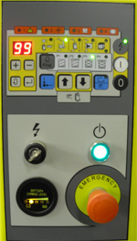 A view of the Pallet Wrapper showing the control panel